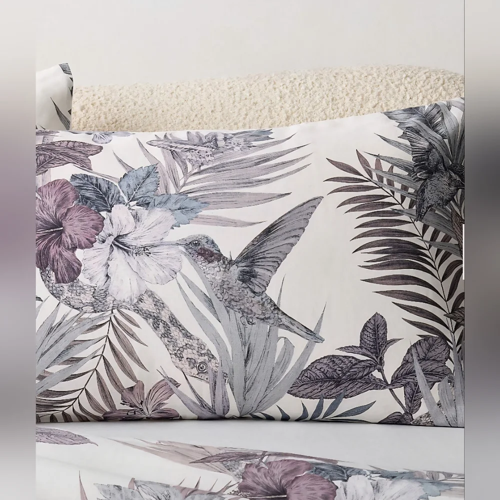 ❤️BUY 2 GET 1 FREE Eden Off White & Smoked Mauve Linen King & Standard Set
